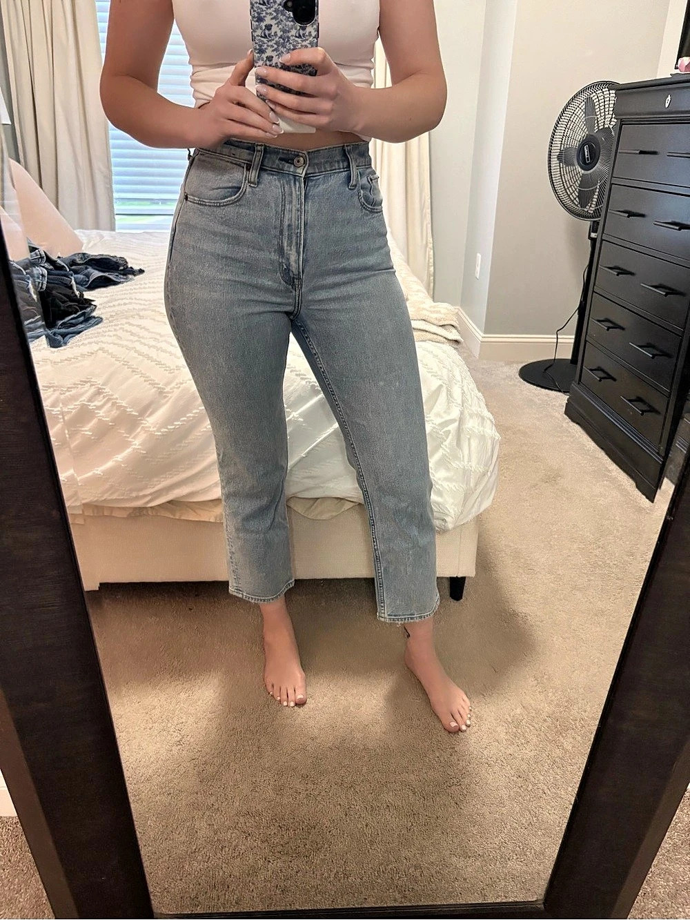 Abercrombie & Fitch Ultra High Rise Ankle Straight Jeans Blue